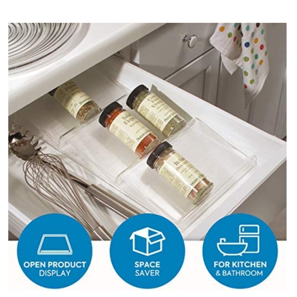 InterDesign Linus 3-Tiered Expandable Drawer Organizer Spice Rack NWT - Picture 2 of 10